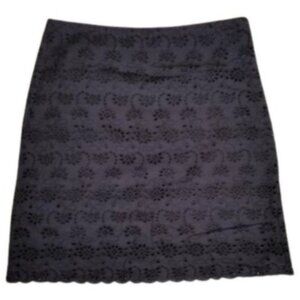 J. Crew Black Eyelet Scallop Hem Skirt